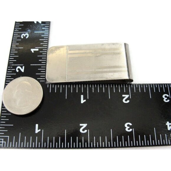 Vintage Silver Tone Money Clip Men Wallet ID Credit Card Holder - Picture 12 of 15